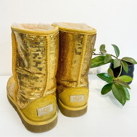 UGG Shoes 29 Gold Sequin Ugg Tall Boots Poshmark